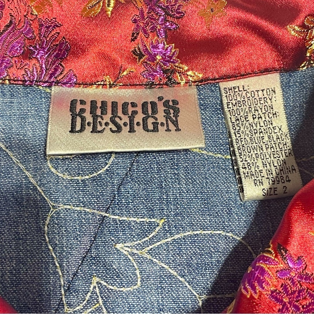 Vintage Chico’s Design Patchwork Jacket Quilted B… - image 7